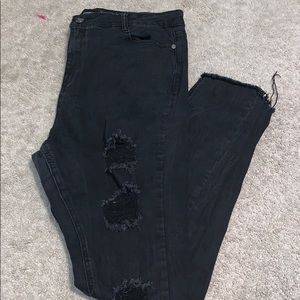 black ripped jeans